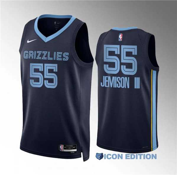 Men%27s Memphis Grizzlies #55 Trey Jemison Iii Navy Icon Edition Stitched Jersey Dzhi->miami heat->NBA Jersey